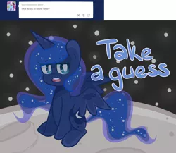 Size: 1280x1110 | Tagged: safe, artist:pinkami, derpibooru import, princess luna, tumblr:ask lazy luna, ask, lazy, moon, solo, tumblr