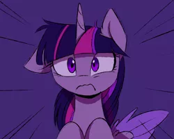 Size: 1600x1283 | Tagged: safe, artist:magnaluna, derpibooru import, twilight sparkle, twilight sparkle (alicorn), alicorn, pony, disturbed, do not want, floppy ears, frown, looking at you, solo, spread wings, wavy mouth, wide eyes, wings