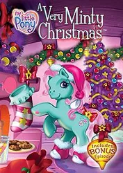 Size: 200x283 | Tagged: safe, derpibooru import, minty, earth pony, pony, a very minty christmas, christmas, christmas lights, christmas stocking, christmas tree, cookie, female, food, g3, hat, holiday, looking at you, mare, santa hat, solo, tree