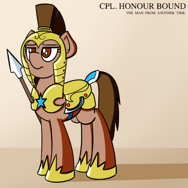 Size: 1000x1000 | Tagged: safe, derpibooru import, oc, oc:honour bound, earth pony, pony, armor, everyday life with guardsmares, female, guardsmare, mare, royal guard, simple background, solo, spear, weapon