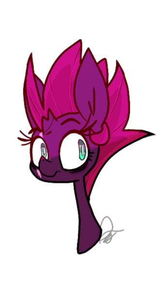 Size: 673x1200 | Tagged: safe, artist:motger-mor, derpibooru import, fizzlepop berrytwist, tempest shadow, pony, my little pony: the movie, bags under eyes, bust, eye scar, portrait, scar, signature, simple background, solo, transparent background