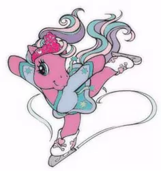 Size: 293x310 | Tagged: bipedal, clothes, derpibooru import, dress, g3, glitter glide, ice skates, ice skating, jewelry, safe, tiara