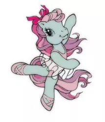 Size: 307x357 | Tagged: safe, derpibooru import, pony, ballerina, ballet, ballet slippers, bipedal, bow, clothes, g3, loop-de-la, shoes, solo, tutu