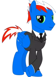 Size: 1628x2246 | Tagged: safe, artist:rd4590, derpibooru import, oc, oc:vortex clipper, pegasus, pony, 2019 community collab, derpibooru community collaboration, clothes, gentlecolt, gentleman, necktie, simple background, solo, suit, transparent background, vector