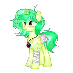 Size: 6000x6000 | Tagged: safe, artist:seaswirls, derpibooru import, oc, oc:crystal bloom, alicorn, pony, absurd resolution, bandage, broken horn, female, horn, mare, sad, simple background, solo, transparent background