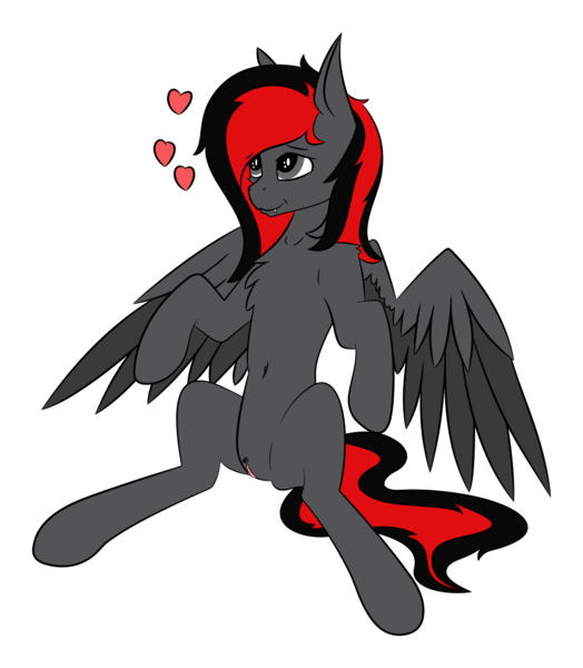Size: 1151x1318 | Tagged: explicit, artist:bitrate16, derpibooru import, oc, oc:burning shadow, unofficial characters only, pegasus, pony, cute, female, huggable, mare, nudity, sitting, solo, vector, vulva