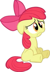 Size: 3985x5761 | Tagged: safe, artist:scrimpeh, derpibooru import, apple bloom, earth pony, pony, call of the cutie, blank flank, cute, female, filly, sad, sadorable, simple background, sitting, solo, transparent background, vector
