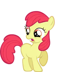 Size: 4798x4781 | Tagged: safe, artist:lilcinnamon, derpibooru import, edit, editor:slayerbvc, vector edit, apple bloom, earth pony, pony, absurd resolution, accessory-less edit, female, filly, missing accessory, raised hoof, solo, vector, worried