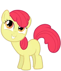Size: 5166x6000 | Tagged: safe, artist:floppychiptunes, derpibooru import, edit, editor:slayerbvc, vector edit, apple bloom, earth pony, pony, .svg available, absurd resolution, accessory-less edit, female, filly, looking up, missing accessory, simple background, smiling, solo, transparent background, vector
