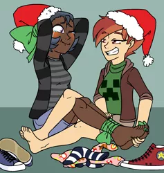 Size: 1521x1605 | Tagged: arm behind back, artist:/d/non, barefoot, bdsm, bedroom eyes, blushing, bondage, breasts, button mash, christmas, cleavage, clothes, coat, commission, converse, creeper, crying, dark skin, derpibooru import, erotic tickling, feet, female, females only, femdom, femsub, fetish, foot fetish, gay, grin, hat, holiday, hoodie, human, humanized, joystick (r63), lesbian, male, minecraft, nail polish, older, older button mash, older rumble, one eye closed, revenge, ribbon, rule 63, rumble, rumblemash, santa hat, shipping, shirt, shoes, shorts, sitting, skirt, smiling, sneakers, socks, soles, striped socks, submissive, suggestive, super mario bros., sweater, teary eyes, tickle fetish, tickle torture, tickling, toes, toe tied, t-shirt, tumble, tumbstick, wall of tags
