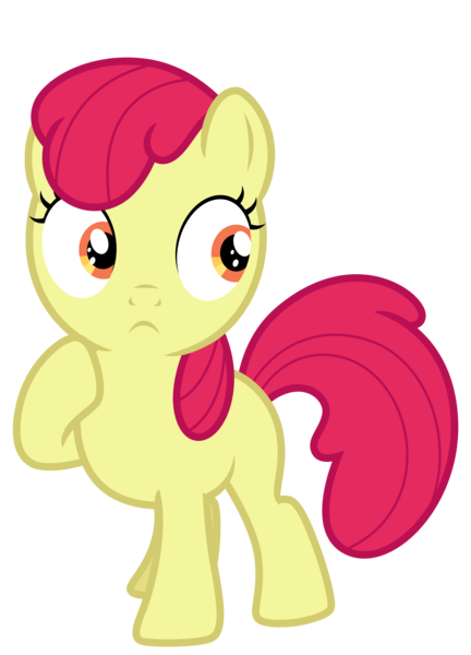 Size: 4028x5589 | Tagged: safe, artist:estories, derpibooru import, edit, editor:slayerbvc, vector edit, apple bloom, earth pony, pony, absurd resolution, accessory-less edit, female, filly, missing accessory, raised hoof, solo, vector