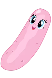 Size: 500x750 | Tagged: cursed image, derpibooru import, food, meme, no just no, not salmon, pickle, pickle rick, pinkie pie, rick and morty, safe, simple background, smiling, solo, transparent background, wat, what has science done, why