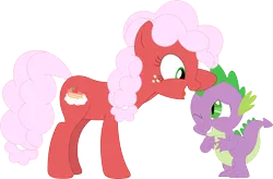 Size: 3573x2351 | Tagged: artist:porygon2z, derpibooru import, oc, oc:strawberry fluffcake, petting, safe, spike