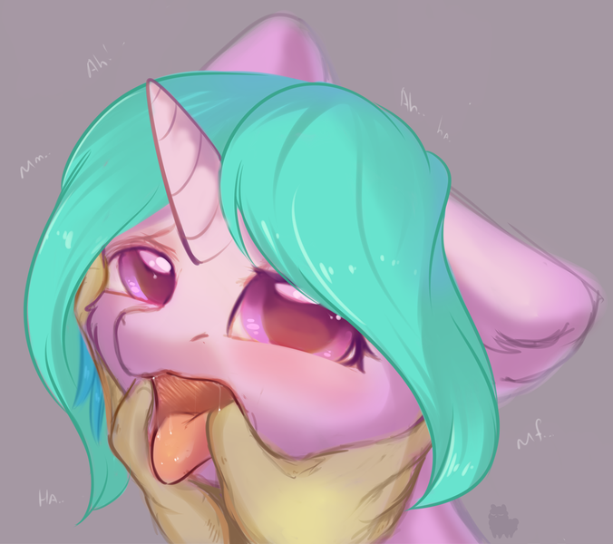 Size: 4975x4417 | Tagged: questionable, artist:alphadesu, derpibooru import, oc, oc:gem, unofficial characters only, pony, unicorn, absurd resolution, commission, drool, finger in mouth, fingers in mouth, hand, open mouth, tongue out, ych result