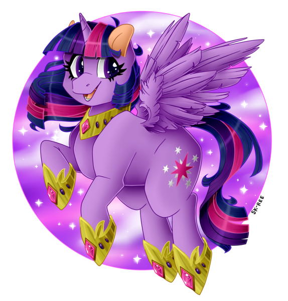 Size: 2793x2921 | Tagged: safe, artist:sk-ree, derpibooru import, twilight sparkle, twilight sparkle (alicorn), alicorn, pony, cute, female, jewelry, mare, regalia, simple background, smiling, solo, transparent background, twiabetes, watermark