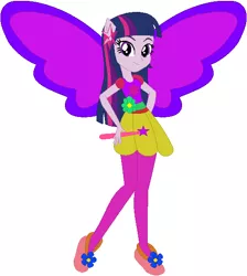 Size: 517x576 | Tagged: safe, artist:selenaede, artist:user15432, derpibooru import, twilight sparkle, twilight sparkle (alicorn), alicorn, fairy, human, equestria girls, artificial wings, augmented, barely eqg related, base used, clothes, crossover, element of magic, fairy tale, fairy wings, fairyized, flower, good fairy, humanized, image, magic, magic wand, magic wings, png, ponied up, purple wings, shoes, sleeping beauty, wand, winged humanization, wings