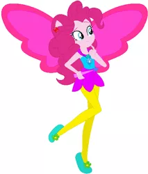 Size: 521x611 | Tagged: safe, artist:selenaede, artist:user15432, derpibooru import, pinkie pie, fairy, human, equestria girls, artificial wings, augmented, barely eqg related, base used, clothes, crossover, ear piercing, earring, element of laughter, fairy tale, fairy wings, fairyized, flower, good fairy, humanized, jewelry, magic, magic wand, magic wings, necklace, piercing, pink wings, ponied up, shoes, sleeping beauty, wand, winged humanization, wings