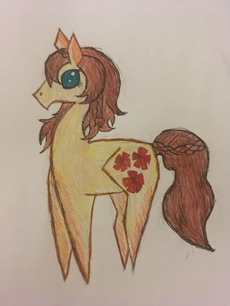 Size: 3024x4032 | Tagged: safe, artist:ice-star-pony, derpibooru import, oc, oc:sea breeze, unofficial characters only, earth pony, pony, braid, female, pointy ponies, solo, traditional art, wingding eyes