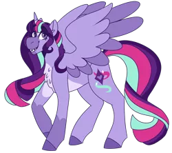 Size: 1516x1347 | Tagged: safe, artist:unicorn-mutual, derpibooru import, oc, oc:nova andromeda, alicorn, pony, female, magical lesbian spawn, mare, offspring, parent:starlight glimmer, parent:twilight sparkle, parents:twistarlight, simple background, solo, transparent background