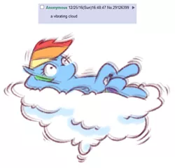 Size: 609x585 | Tagged: safe, artist:raridashdoodles, derpibooru import, rainbow dash, pegasus, pony, cloud, female, solo, vibrating