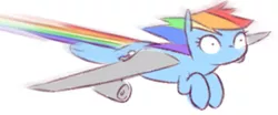 Size: 543x226 | Tagged: safe, artist:raridashdoodles, derpibooru import, edit, rainbow dash, original species, pegasus, plane pony, pony, airplane dash, female, mare, plane, simple background, white background