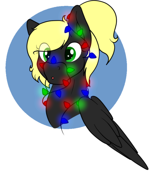 Size: 683x790 | Tagged: artist needed, safe, derpibooru import, oc, oc:veen sundown, unofficial characters only, horse, pegasus, pony, blonde, christmas, christmas lights, female, holiday, mare, simple background, solo, sundown clan, transparent background