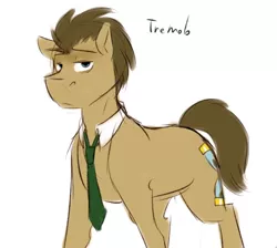 Size: 626x562 | Tagged: safe, artist:pocketyhat, derpibooru import, part of a set, doctor whooves, time turner, earth pony, pony, alternate name, bored, cutie mark, lidded eyes, looking at you, male, necktie, simple background, solo, stallion, tremolo, white background