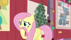 Size: 1280x720 | Tagged: safe, derpibooru import, screencap, fluttershy, pegasus, pony, the great escape room, cute, female, mare, shyabetes, solo