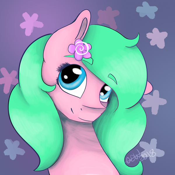 Size: 3000x3000 | Tagged: safe, artist:itssopanda, derpibooru import, oc, oc:party blossom, pony, bust, female, mare, portrait, solo