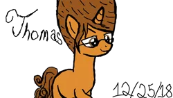 Size: 1024x576 | Tagged: safe, artist:christibailey, artist:poundcakemlp2000, derpibooru import, oc, oc:thomasseidler, oc:thomastheautisticunicorn, pony, unicorn, beehive hairdo, cute, glasses, hairstyle, handsome, thomas