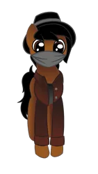 Size: 767x1364 | Tagged: safe, artist:deadwire765, derpibooru import, oc, oc:nazreen, pony, 2019 community collab, derpibooru community collaboration, bandana, clothes, hat, jacket, looking at you, simple background, solo, transparent background