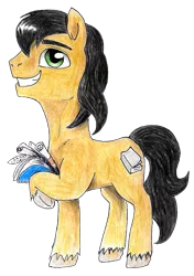 Size: 915x1300 | Tagged: safe, artist:t72b, derpibooru import, oc, oc:paperback writer, pony, 2019 community collab, derpibooru community collaboration, male, notebook, scroll, simple background, smiling, solo, stallion, traditional art, transparent background