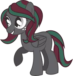 Size: 3706x3856 | Tagged: safe, artist:alphatea, derpibooru import, oc, oc:suzzy pome, pegasus, pony, 2019 community collab, derpibooru community collaboration, female, folded wings, mare, raised hoof, simple background, smiling, solo, standing, transparent background, wings