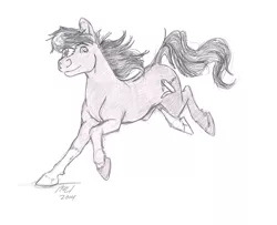 Size: 1027x835 | Tagged: safe, artist:carnivorouscaribou, derpibooru import, oc, oc:fixer upper, earth pony, pony, male, monochrome, solo, stallion, traditional art