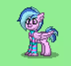 Size: 432x397 | Tagged: safe, derpibooru import, silverstream, hippogriff, pony, pony town, clothes, greyriver, rule 63, scarf, simple background, socks, striped socks