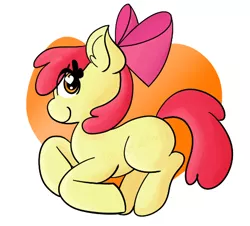 Size: 485x438 | Tagged: safe, artist:winterwithers, derpibooru import, apple bloom, pony, bow, ear fluff, hair bow, heart eyes, lightly watermarked, missing cutie mark, profile, solo, watermark, wingding eyes