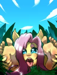 Size: 1600x2100 | Tagged: suggestive, artist:zapor666, derpibooru import, fluttershy, anthro, blushing, cute, drool, drool string, epiglottis, esophagus, feet, fetish, flutterpred, foot fetish, gullet, imminent vore, mawshot, mucous, mucus, offscreen character, open mouth, oral invitation, pov, salivating, shyabetes, slimy, taste buds, tongue out, uvula