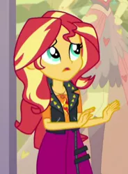 Size: 232x315 | Tagged: safe, derpibooru import, screencap, sunset shimmer, display of affection, equestria girls, equestria girls series, cropped, solo