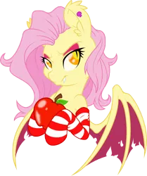Size: 7152x8564 | Tagged: safe, artist:dfectivedvice, artist:glitchking123, derpibooru import, fluttershy, bat pony, absurd resolution, .ai available, apple, clothes, fangs, female, food, fruit, simple background, socks, solo, striped socks, .svg available, transparent background, vector