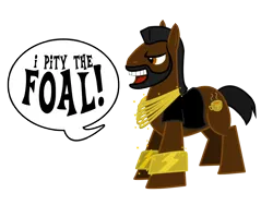 Size: 1024x768 | Tagged: safe, artist:tom-turbo, derpibooru import, ponified, pony, a-team, beard, catchphrase, facial hair, i pity the fool, jewelry, mr. t, necklace