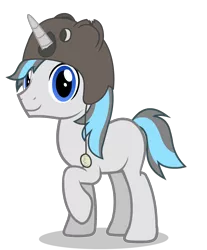 Size: 954x1153 | Tagged: safe, artist:typhewn, derpibooru import, oc, oc:august, pony, unicorn, 2019 community collab, derpibooru community collaboration, hat, raised hoof, show accurate, simple background, solo, transparent background