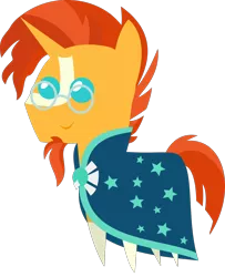 Size: 1186x1460 | Tagged: safe, artist:sketchmcreations, derpibooru import, sunburst, pony, cloak, clothes, glasses, inkscape, male, pointy ponies, simple background, stallion, transparent background, vector