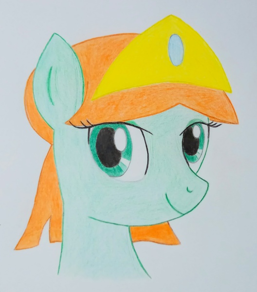 Size: 2085x2368 | Tagged: safe, artist:lunie/elonrie, derpibooru import, oc, oc:princess elonrie, unofficial characters only, earth pony, pony, bust, crown, jewelry, looking at you, portrait, regalia, simple background, smiling, traditional art