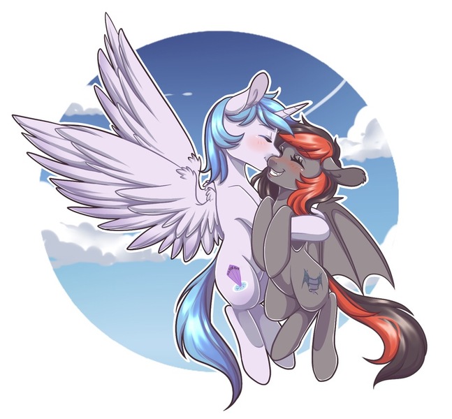 Size: 928x861 | Tagged: artist needed, safe, derpibooru import, oc, oc:shizuka, oc:silver hoof, alicorn, bat pony, vampire, vampony, alicorn oc, bat pony oc, bat wings, horn, wings