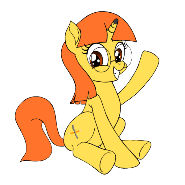 Size: 2000x2000 | Tagged: safe, artist:tomtornados, derpibooru import, oc, oc:sam art s, unofficial characters only, pony, unicorn, 2019 community collab, derpibooru community collaboration, cutie mark, female, glasses, mare, simple background, smiling, solo, transparent background, vector, waving