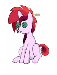 Size: 2065x2705 | Tagged: safe, artist:waffletheheadmare, derpibooru import, oc, oc:bree, unofficial characters only, original species, plush pony, unicorn, buttons, multicolored mane, multicolored tail, plushie, price tag, simple background