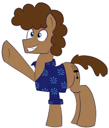 Size: 1422x1662 | Tagged: safe, artist:feralroku, derpibooru import, oc, oc:strong runner, unofficial characters only, earth pony, pony, 2019 community collab, derpibooru community collaboration, clothes, shirt, simple background, smiling, solo, transparent background