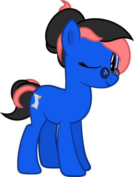 Size: 2281x3000 | Tagged: safe, artist:applec1234, deleted from derpibooru, derpibooru import, oc, oc:scribe pen, pony, 2019 community collab, derpibooru community collaboration, glasses, looking at you, male, one eye closed, show accurate, simple background, solo, transparent background, trap, vector, wink