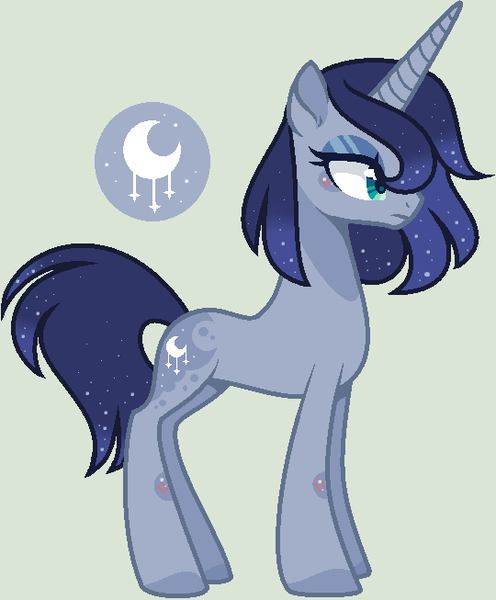 Size: 540x653 | Tagged: safe, artist:nocturnal-moonlight, derpibooru import, oc, oc:moona, pony, unicorn, base used, offspring, parent:king sombra, parent:princess luna, parents:lumbra, simple background, solo