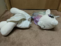 Size: 4032x3024 | Tagged: background pony strikes again, build-a-bear, derpibooru import, downvote bait, head, irl, photo, plushie, princess celestia, safe, solo, toy, toy abuse, why